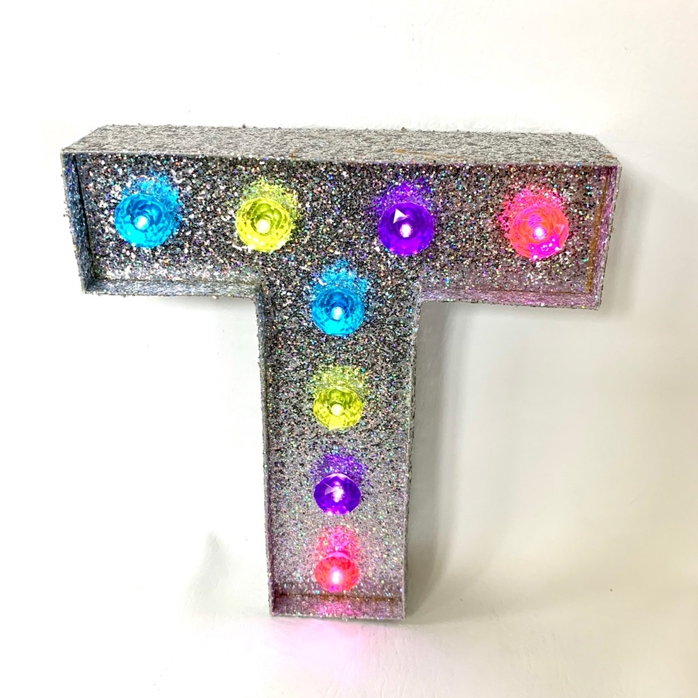 Justice Glitter Jewel Tone Light Up Initial